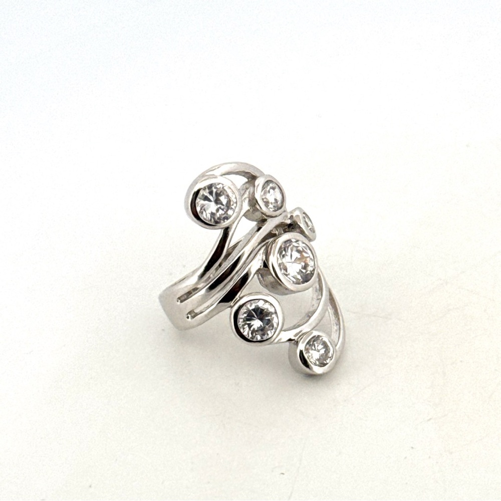 Stunning 925 Sterling Silver Constellation style silver statement ring 8.4G - Picture 10 of 16